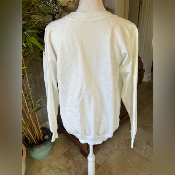 Sweatshirt turned cardigan, hand, painted long sleeve, large,  unique colorful - Picture 7 of 10